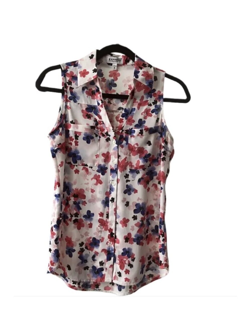 EXPRESS Portofino Floral Sleeveless Shirt XS